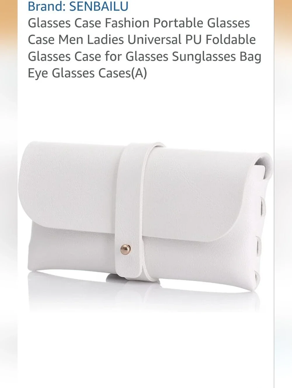 White Foldable Sunglass Glasses Case New Without Tags
